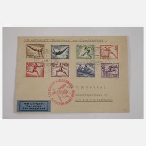 Vier Belege Luftschiff Hindenburg Olympiafahrt