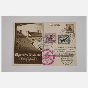 Vier Belege Luftschiff Hindenburg Olympiafahrt