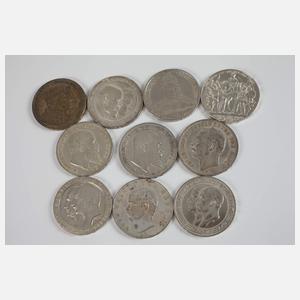 Konvolut 3 Mark Silbermünzen Kaiserreich