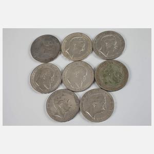 Konvolut 3 Mark Silbermünzen Kaiserreich