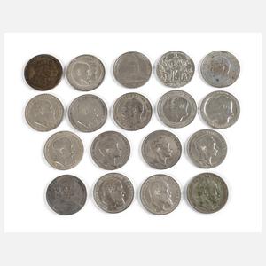 Konvolut 3 Mark Silbermünzen Kaiserreich