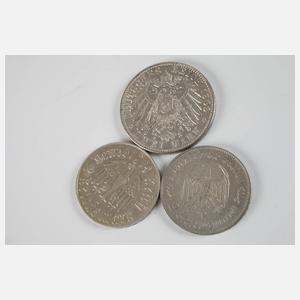 Konvolut 2 Mark Silbermünzen Kaiserreich/Weimar