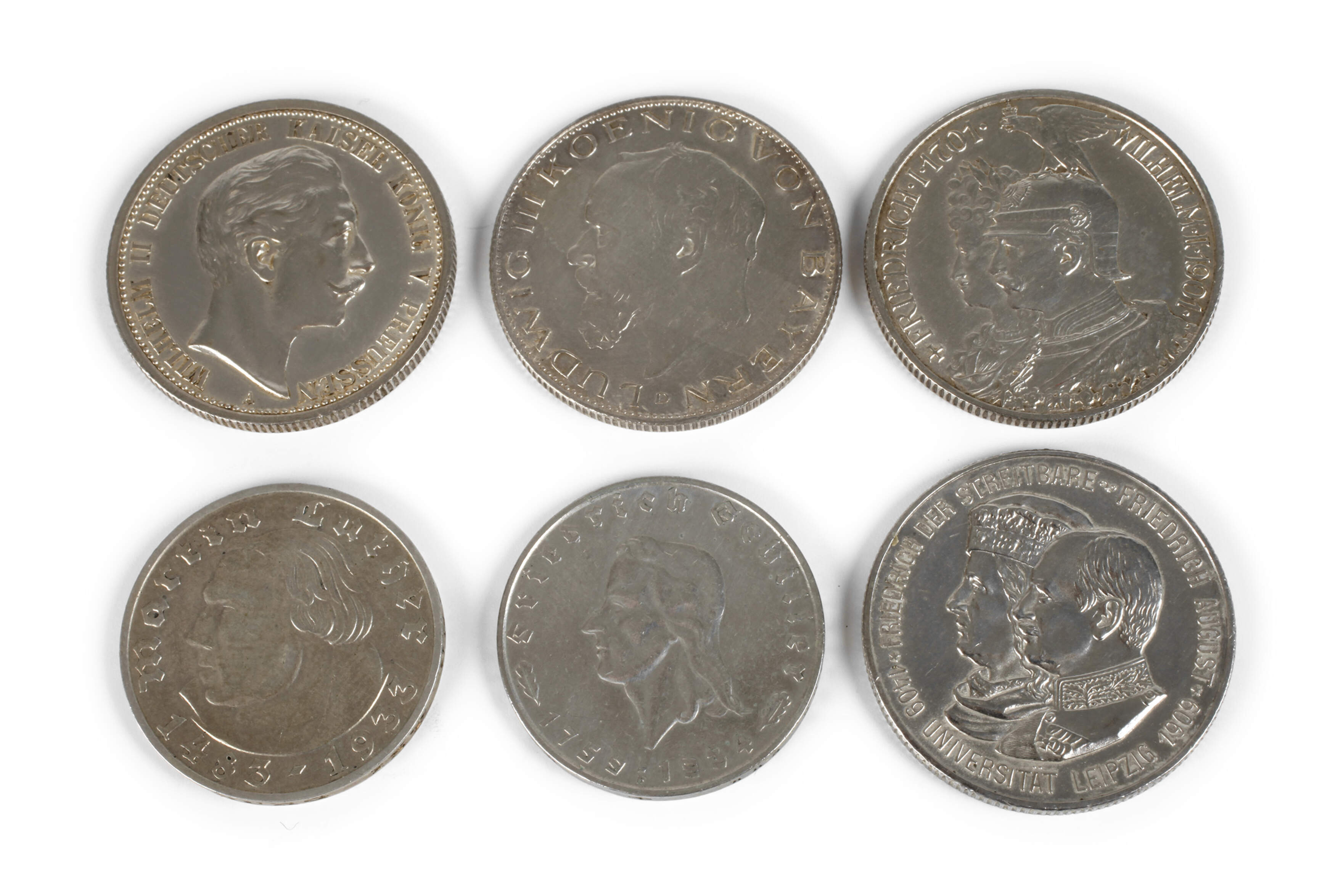 Konvolut 2 Mark Silbermünzen Kaiserreich/Weimar
