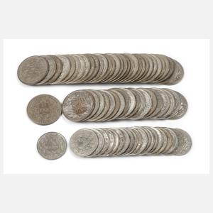 Konvolut 1 Mark und 1/2 Mark Silber Kaiserreich