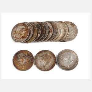 Konvolut 3 Mark Silbermünzen Kaiserreich