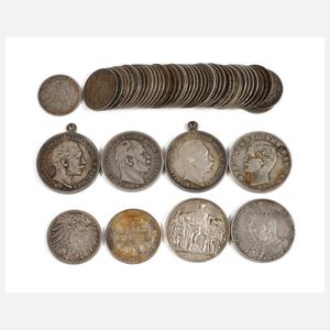 Konvolut Silbermünzen Kaiserreich