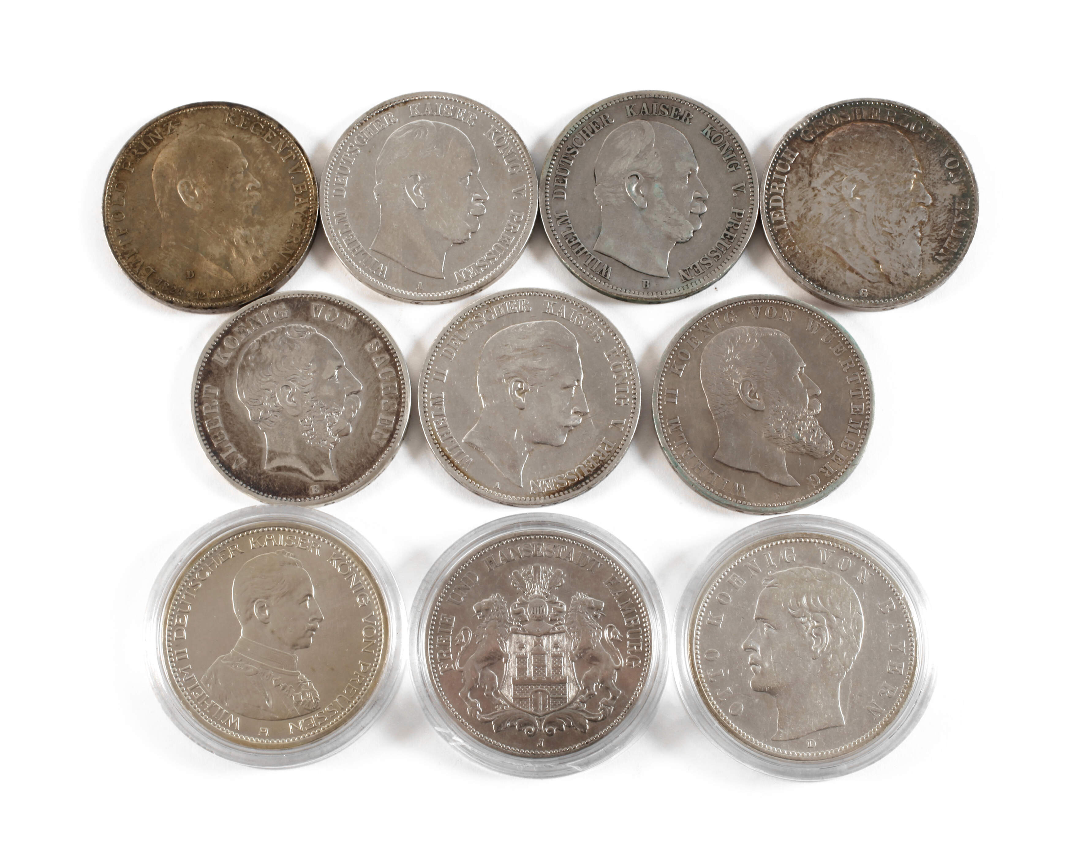 Konvolut 5 Mark Silbermünzen Kaiserreich