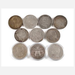 Konvolut 5 Mark Silbermünzen Kaiserreich