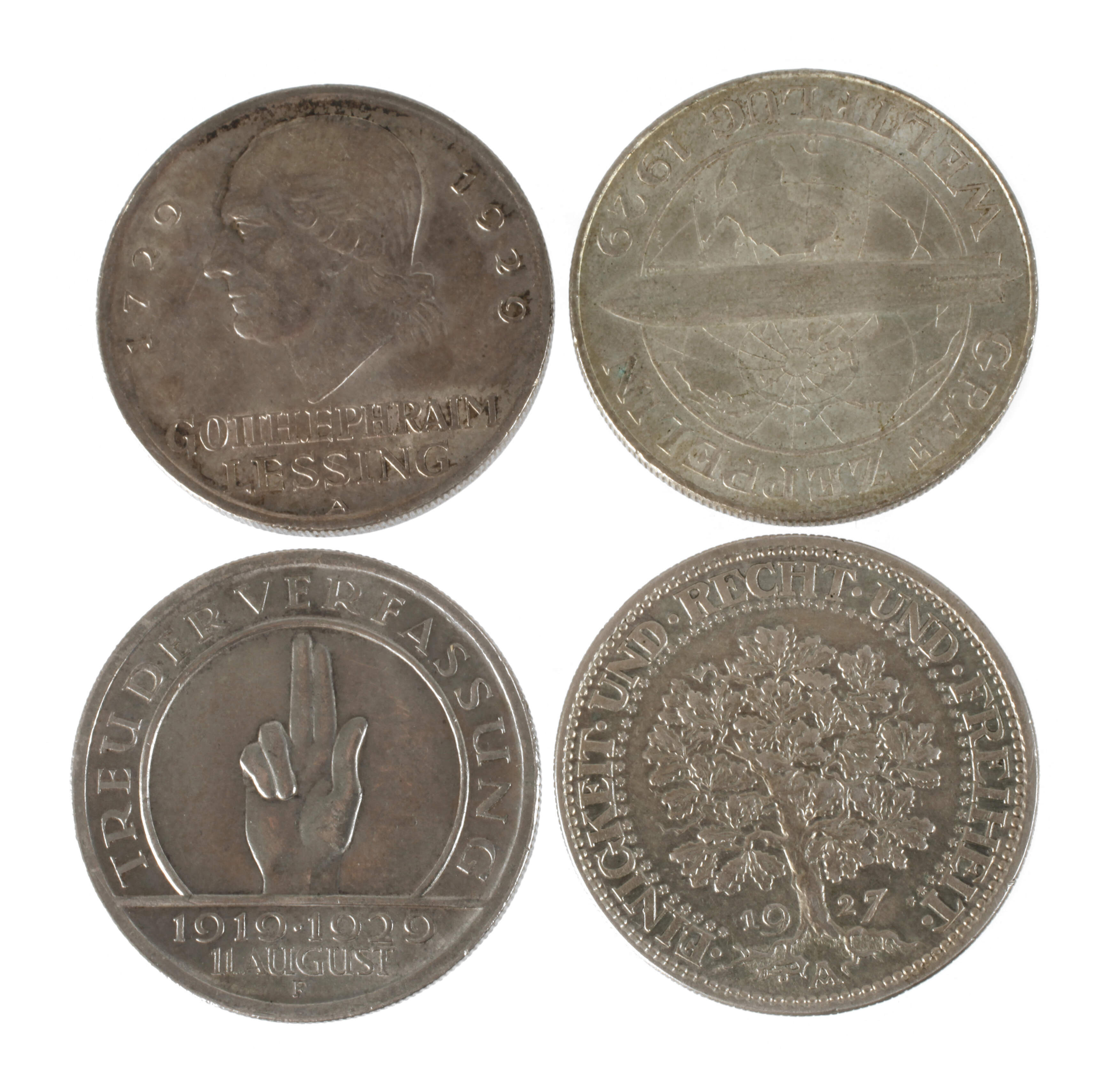 Konvolut 5 Mark Münzen Weimar