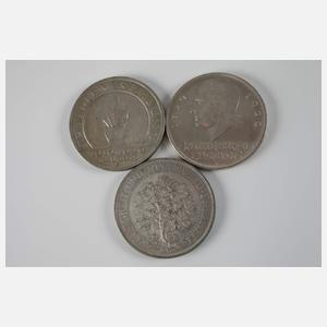 Konvolut 5 Mark Silbermünzen Weimarer Republik