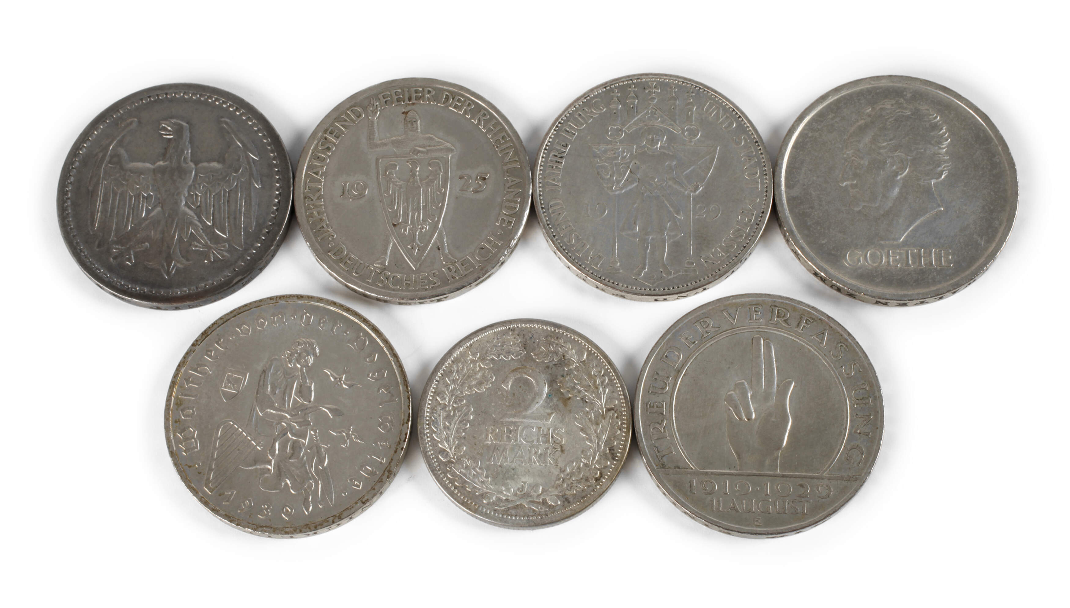 Konvolut 3 Mark Silbermünzen Weimarer Republik