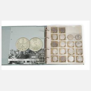 Konvolut 5 und 10 Mark Kurs- und Gedenkmünzen BRD