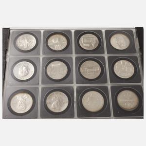 Konvolut 10 Mark Silbergedenkmünzen DDR