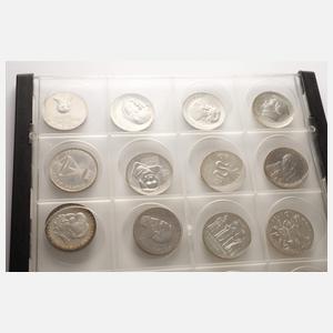 Konvolut 20 Mark Silbergedenkmünzen DDR