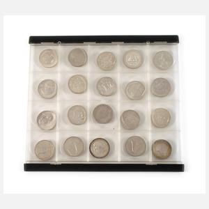 Konvolut 20 Mark Silbergedenkmünzen DDR