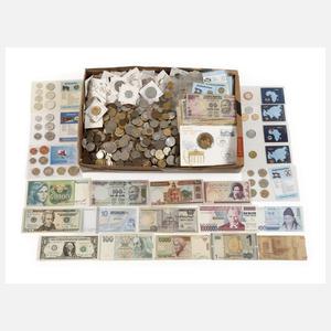 Konvolut Münzen und Scheine Ausland