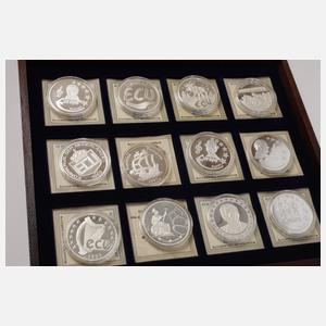 Konvolut Silbermedaillen erste Europaprägungen