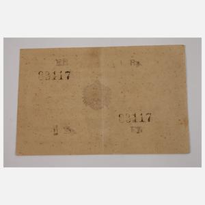 Gutschein für 1 Rupie Deutsch-Ostafrika