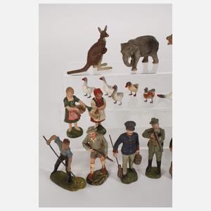 Konvolut Massefiguren Bauernhof/Zoo