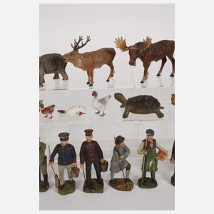 Konvolut Massefiguren Bauernhof/Zoo