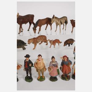 Konvolut Massefiguren Bauernhof/Zoo
