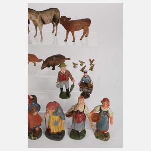 Konvolut Massefiguren Bauernhof/Zoo