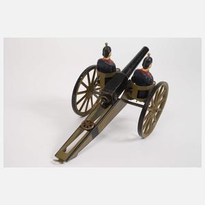 Großes Pferdegespann mit Protze und Kanone