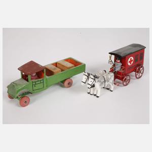 Sammlung Miniatur-Spielzeug im Setzkasten