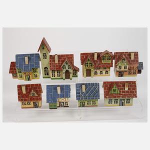 Miniaturdorf mit Marktszene Erzgebirge