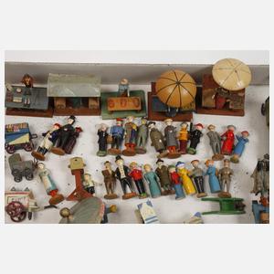 Miniaturdorf mit Marktszene Erzgebirge