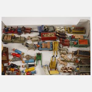 Miniaturdorf mit Marktszene Erzgebirge