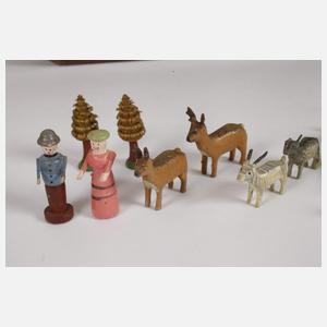 Kleine Arche Noah mit Tieren Erzgebirge