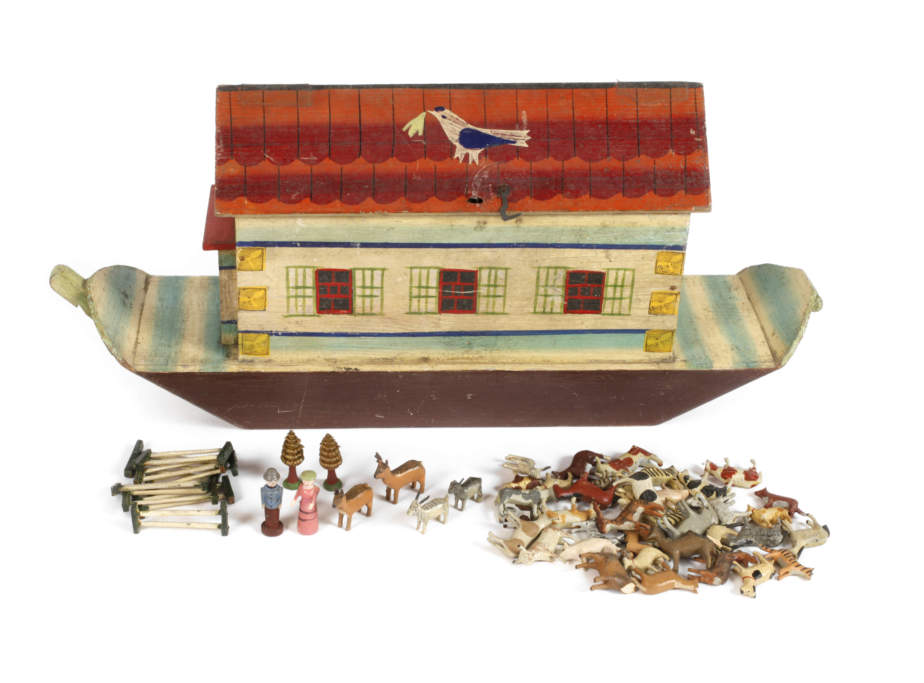 Kleine Arche Noah mit Tieren Erzgebirge