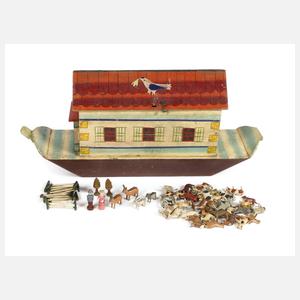 Kleine Arche Noah mit Tieren Erzgebirge