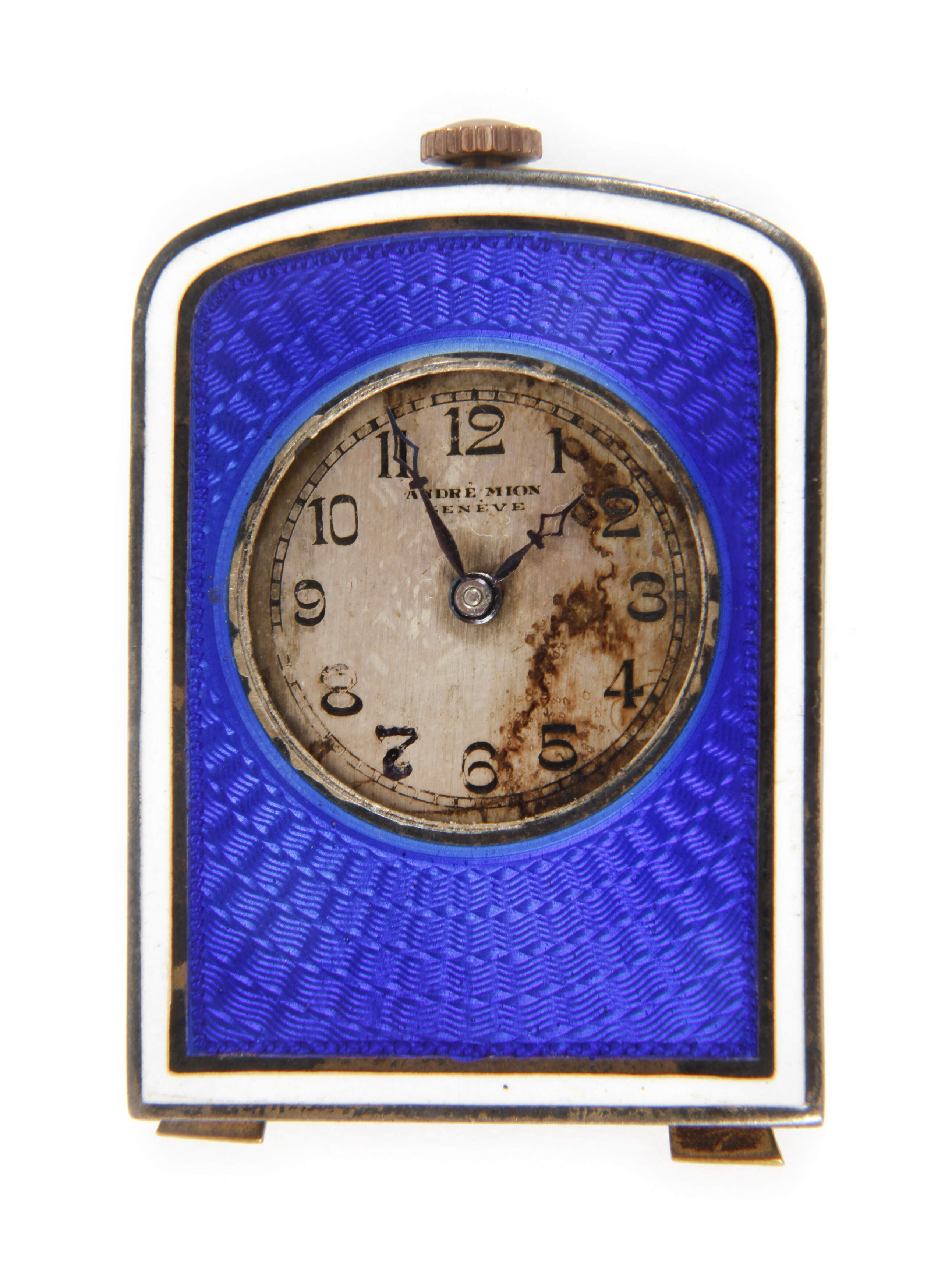 Art déco Miniatur-Uhr Silber