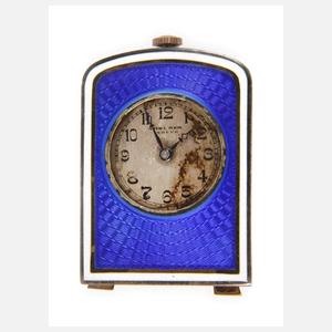 Art déco Miniatur-Uhr Silber