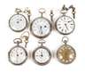 Sammlung von sechs Spindeltaschenuhren