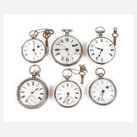 Sammlung von sechs Taschenuhren111