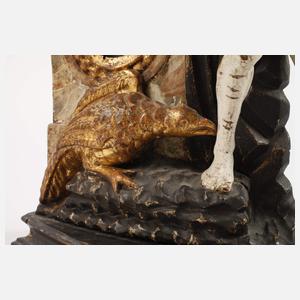 Geschnitzter Uhrenständer