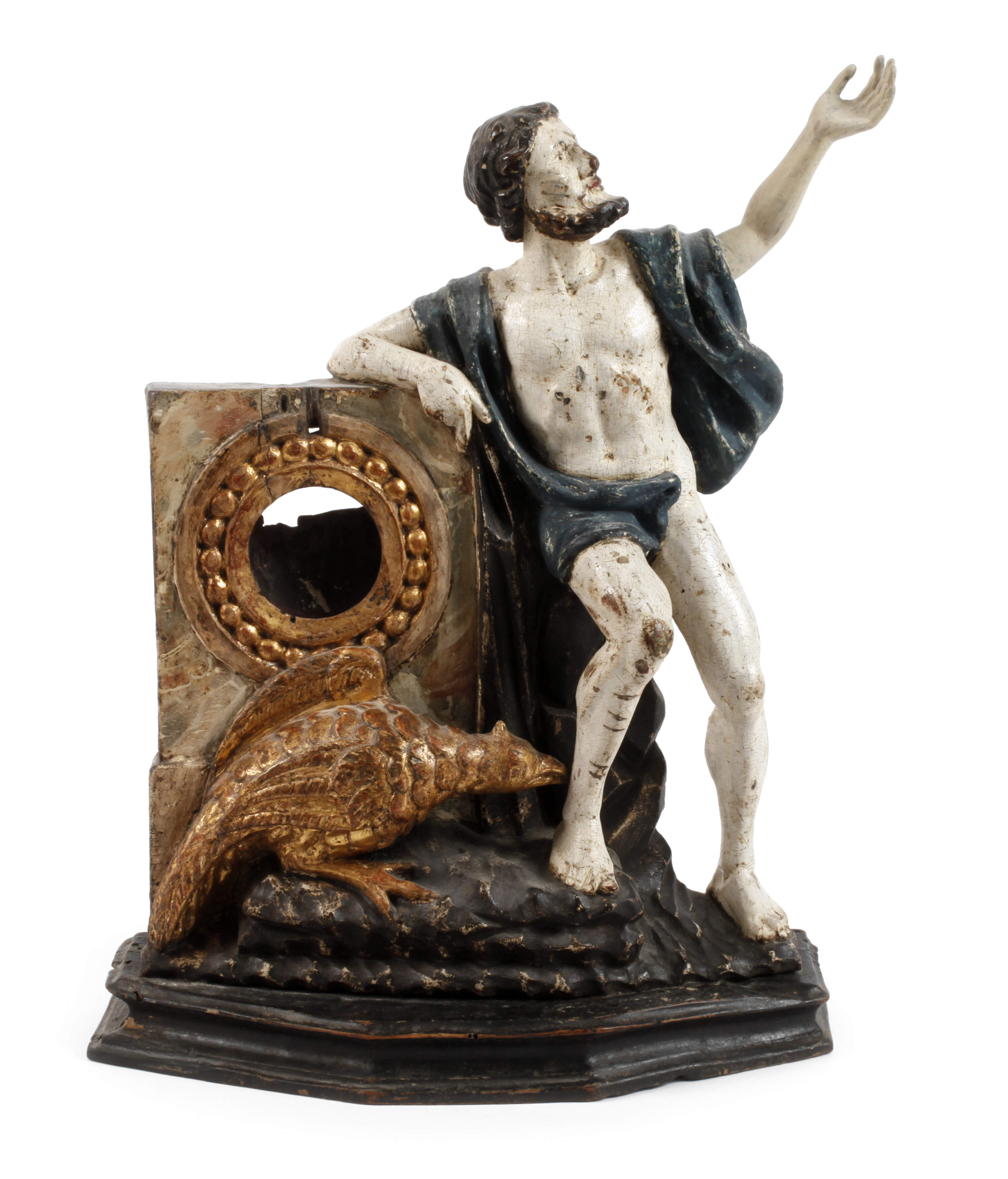 Geschnitzter Uhrenständer