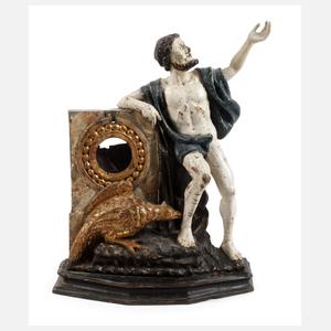 Geschnitzter Uhrenständer