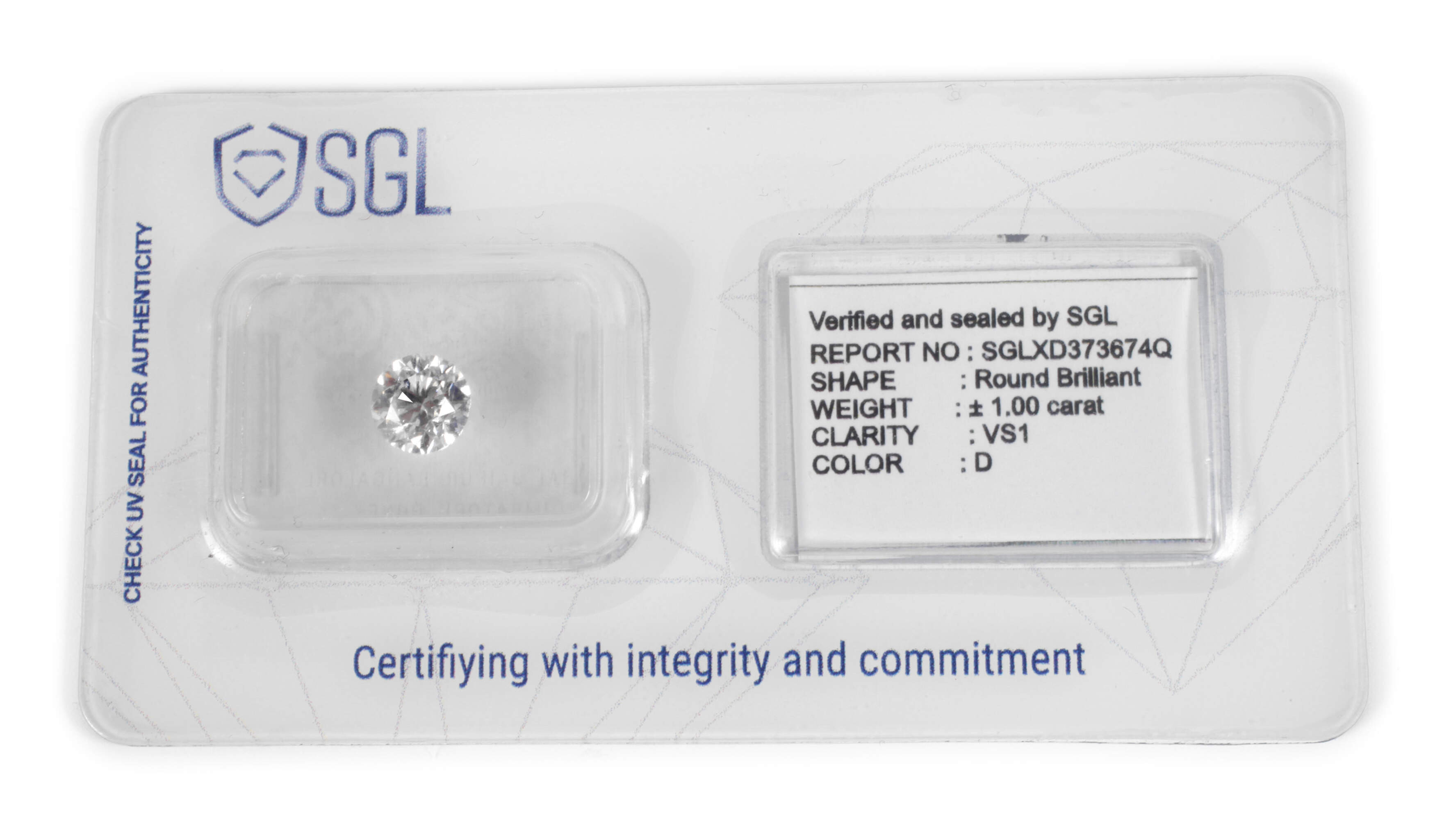 Synthetischer Brillant von 1 ct