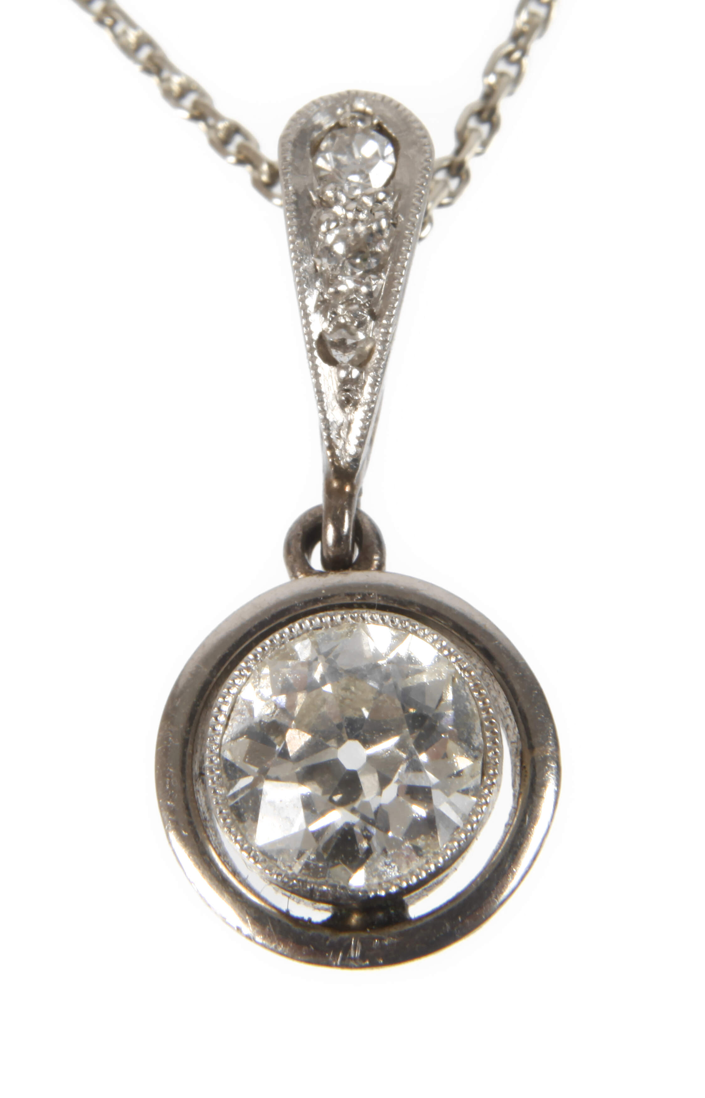 Anhänger mit Altschliffdiamant von ca. 0,5 ct