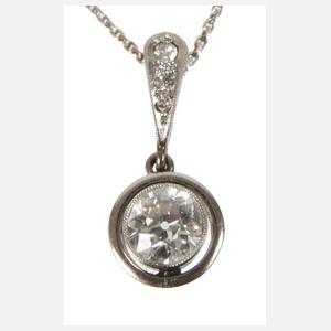Anhänger mit Altschliffdiamant von ca. 0,5 ct