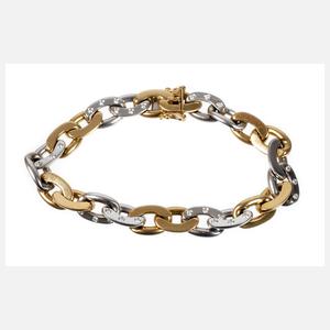 Massives Bicolorarmband mit Brillanten