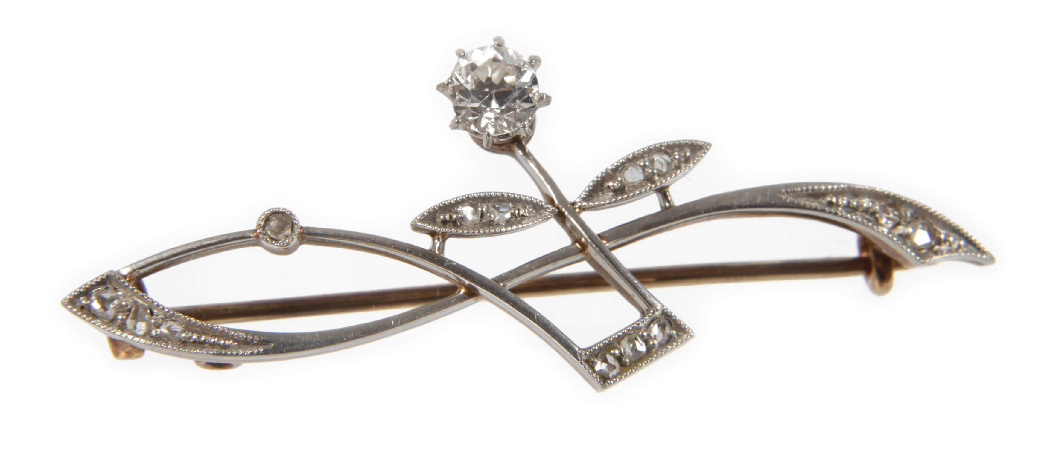 Brosche mit Diamantbesatz