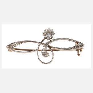 Jugendstilbrosche mit Diamanten