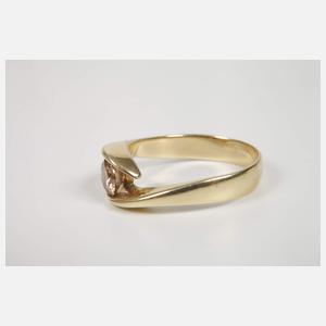 Damenring mit cognacfarbenem Brillant von 1 ct