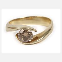 Damenring mit cognacfarbenem Brillant von 1 ct111