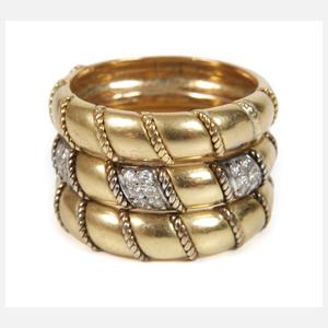 Breiter Damenring mit Diamanten